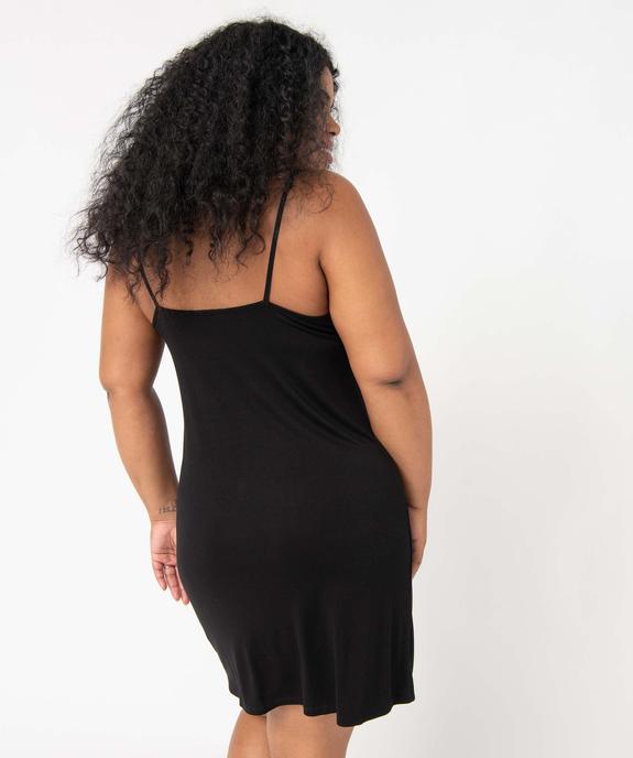 Nuisette à bretelles et col V en dentelle femme grande taille vue3 - GEMO 4G FEMME - GEMO