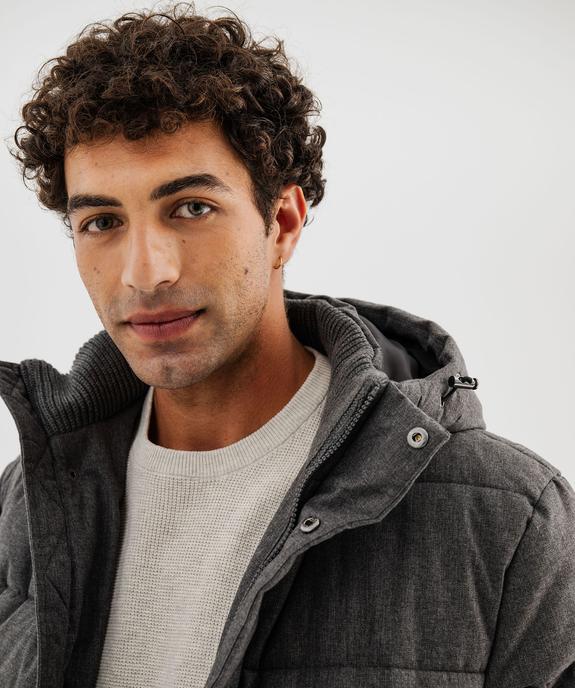 Parka matelassée et déperlante à capuche et col montant homme vue4 - GEMO 4G HOMME - GEMO