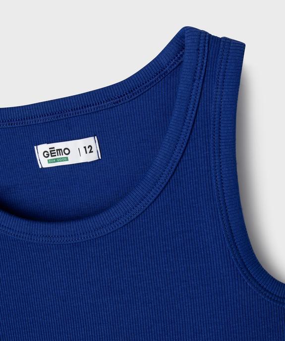 Débardeur en maille côtelée coupe courte fille vue2 - GEMO 4G FILLE - GEMO