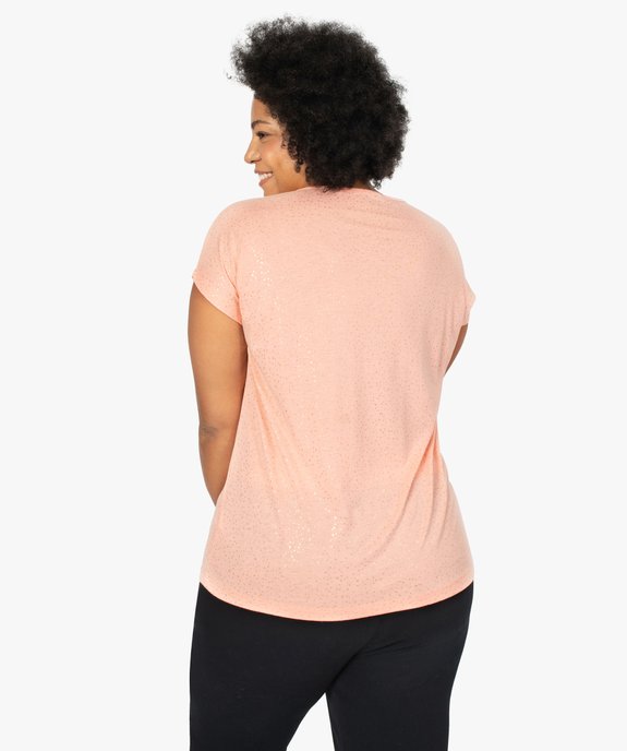 Tee-shirt femme grande taille à manches courtes à motifs vue3 - GEMO (G TAILLE) - GEMO
