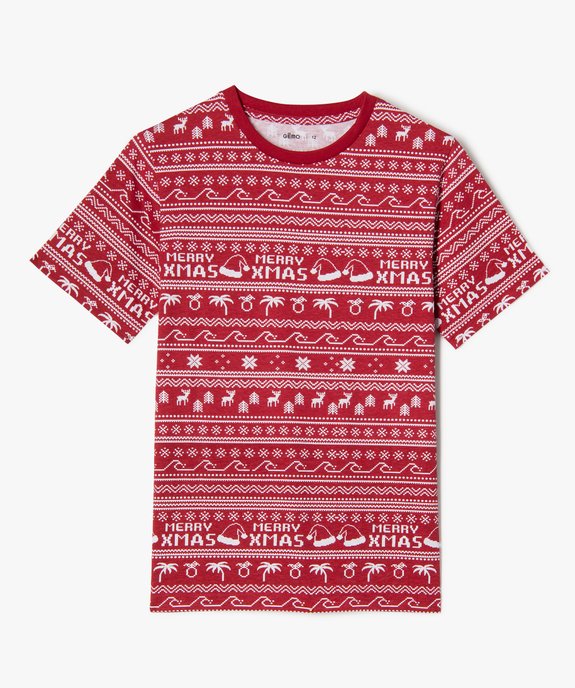 Tee-shirt à manches courtes avec motif Noël garçon vue1 - GEMO (JUNIOR) - GEMO