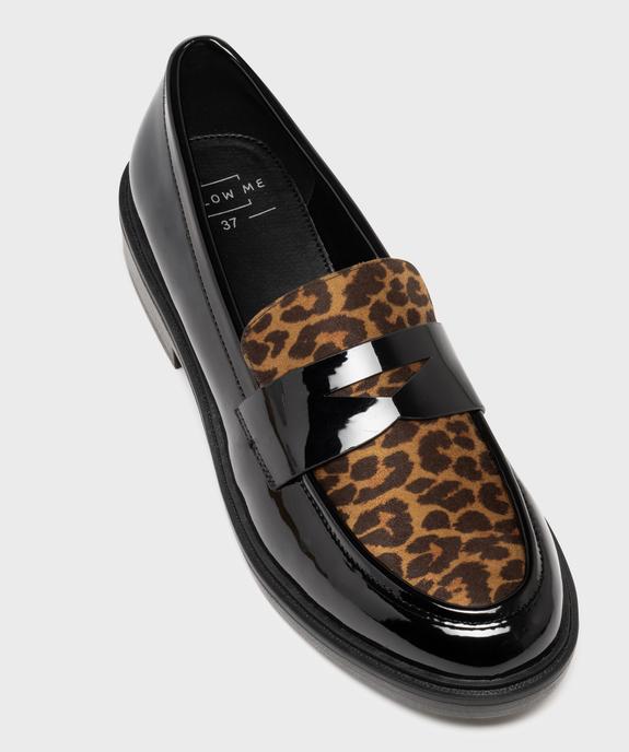 Mocassins vernis avec dessus à motif léopard femme - Follow Me vue6 - FOLLOW ME - GEMO