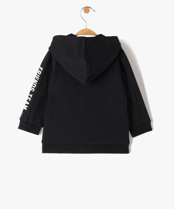 Sweat bébé garçon zippé à capuche en molleton doux vue3 - GEMO(BEBE DEBT) - GEMO