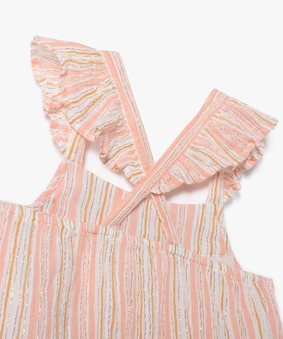 Robe à bretelles volantées et croisées en gaze de coton fille vue2 - GEMO (ENFANT) - GEMO