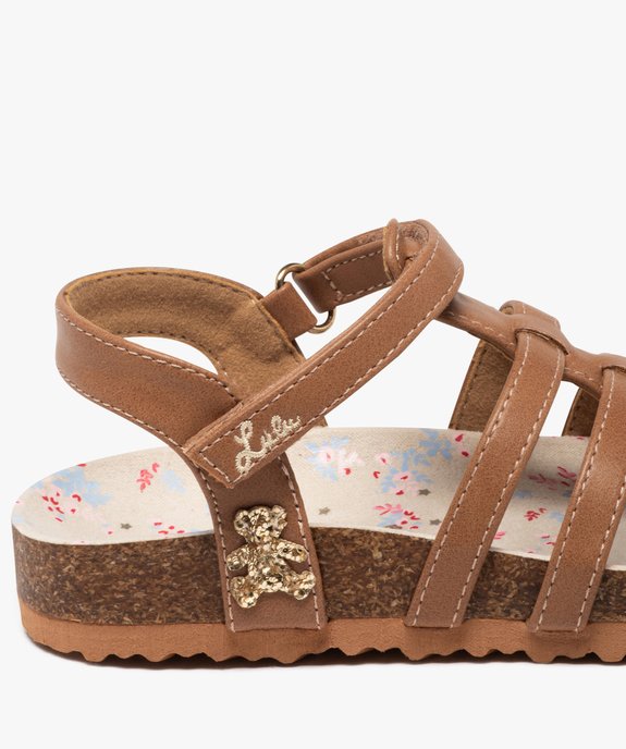 Sandales fille multibrides à scratch avec détail métallisé - LuluCastagnette vue6 - LULU CASTAGNETT - GEMO