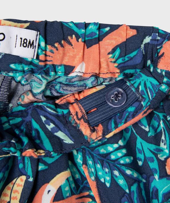 Jupe short fluide imprimé tropical bébé fille vue4 - GEMO 4G BEBE - GEMO
