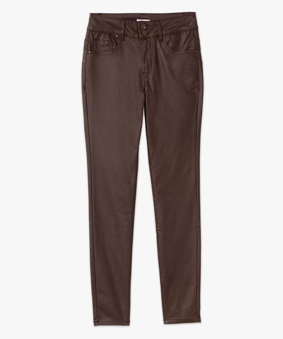 Pantalon enduit taille haute coupe skinny push-up femme vue4 - GEMO 4G FEMME - GEMO