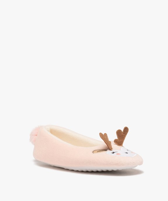 Chaussons fille ballerines en forme de renne vue2 - GEMO 4G FILLE - GEMO