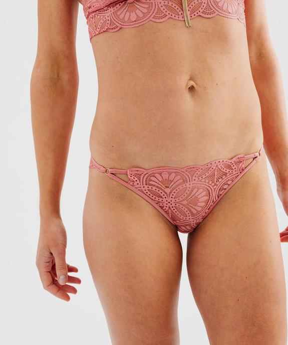 Culotte en dentelle scintillante et finitions satinées femme vue1 - GEMO(HOMWR FEM) - GEMO