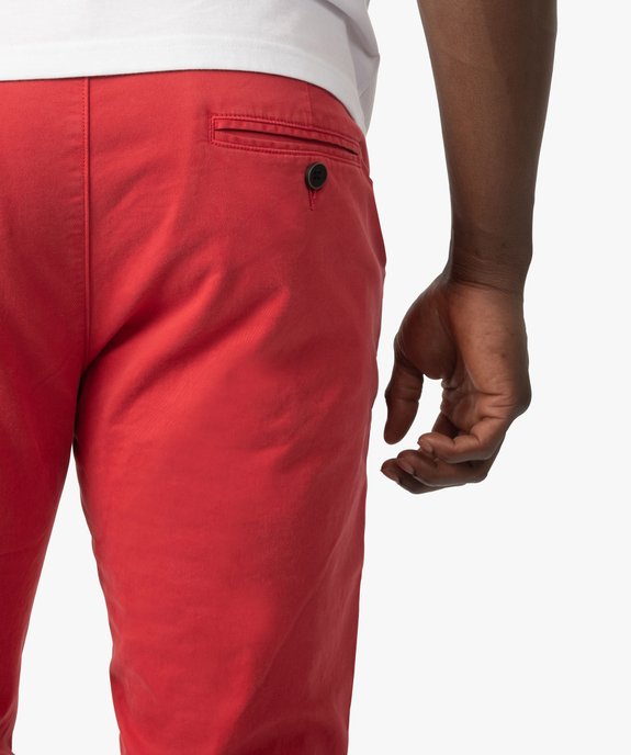 Pantalon chino en coton stretch coupe Slim homme vue2 - GEMO 4G HOMME - GEMO
