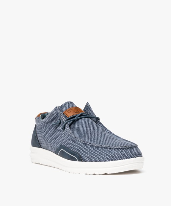 Tennis en toile look chaussures bateau homme vue2 - URBAN STEPS - GEMO