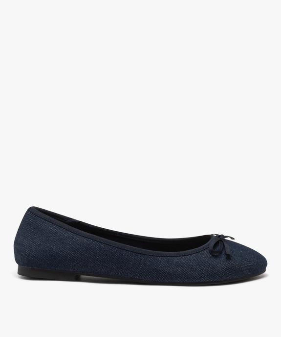 Ballerines femme unies en denim avec noeud fantaisie vue2 - GEMO(URBAIN) - GEMO