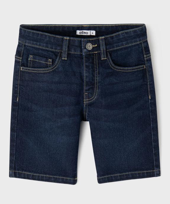 Bermuda en jean coupe skater taille ajustable garçon vue1 - GEMO (ENFANT) - GEMO