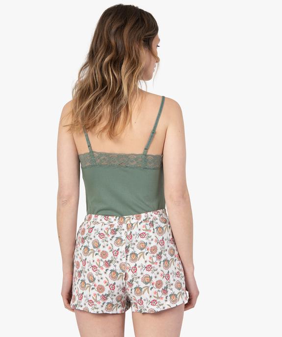 Caraco femme à fines bretelles et décolleté dentelle vue3 - GEMO(HOMWR FEM) - GEMO