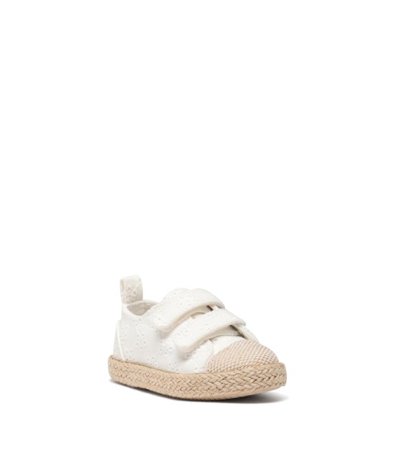 Baskets bébé fille en toile unie à scratch avec semelle corde vue3 - GEMO 4G BEBE - GEMO
