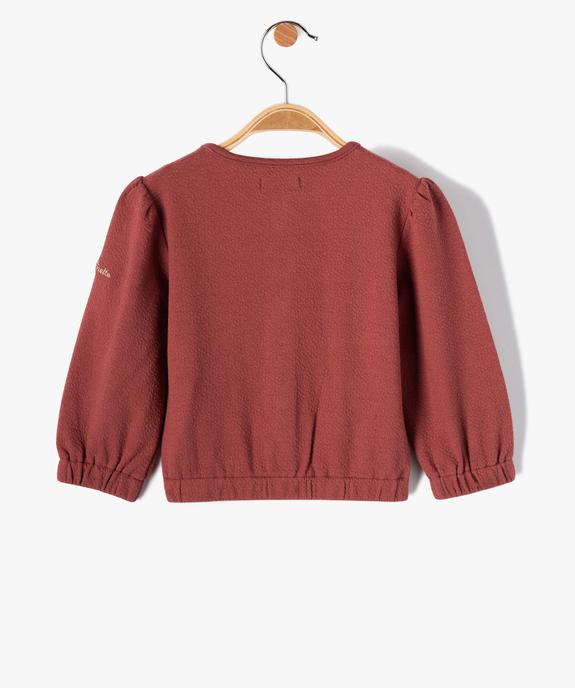 Sweat bébé fille pressionné en maille fantaisie vue3 - LULUCASTAGNETTE - GEMO