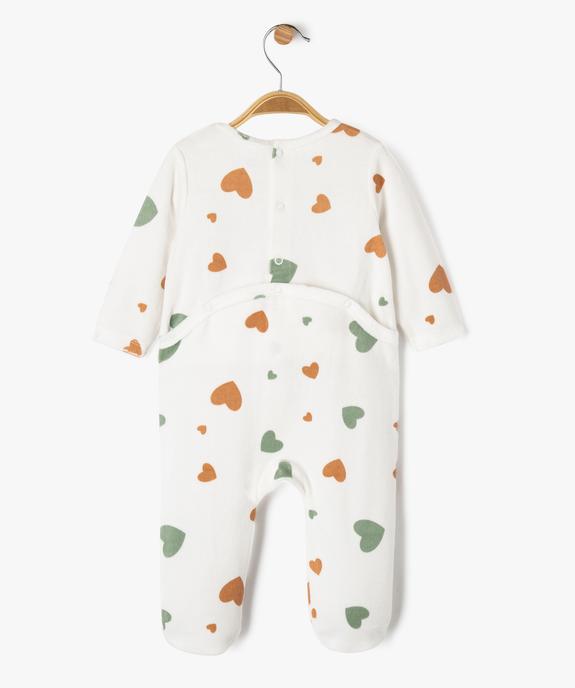 Pyjama en velours dors-bien motifs cœurs bébé vue5 - GEMO 4G BEBE - GEMO
