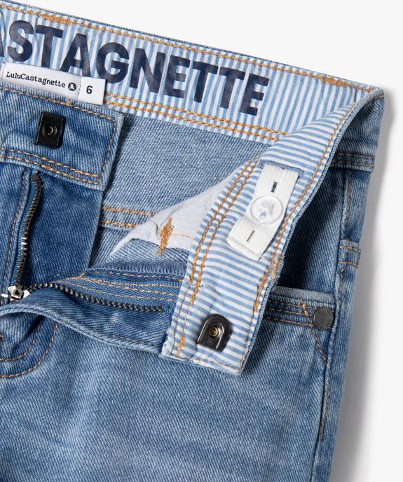 Jean slim délavé à revers et taille ajustable garçon - LuluCastagnette vue2 - LULUCASTAGNETTE - GEMO