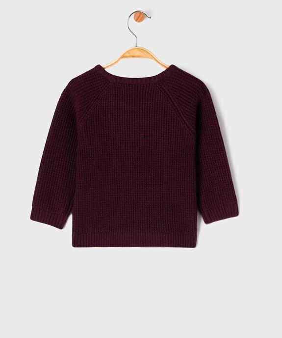 Pull en maille fantaisie à manches raglan bébé garçon vue4 - GEMO(BEBE DEBT) - GEMO
