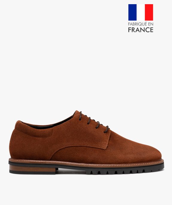 Derbies homme unis dessus cuir - Tanéo vue1 - TANEO - GEMO