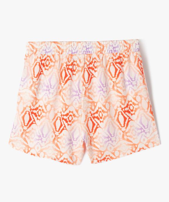 Short imprimé en viscose avec taille élastique fille vue3 - GEMO 4G FILLE - GEMO