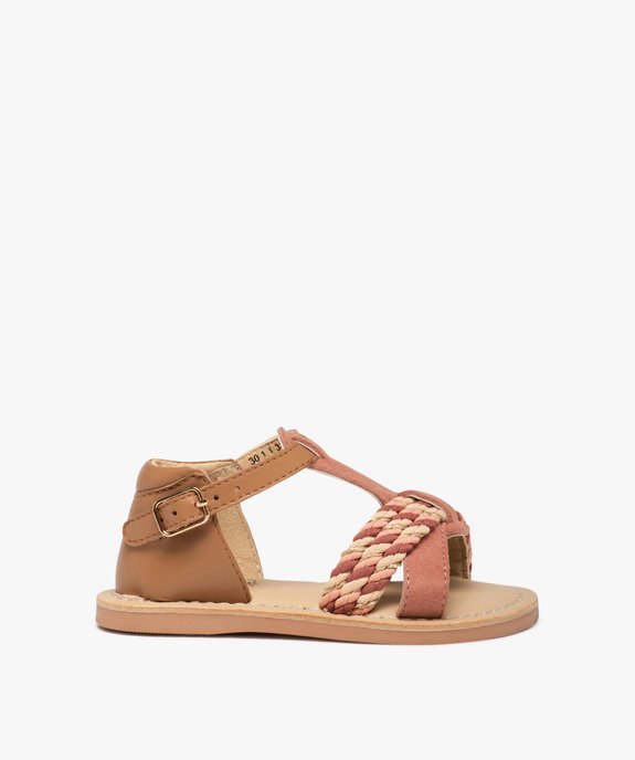 Sandales bébé fille en cuir à brides tressées – NA! vue1 - NA! - GEMO