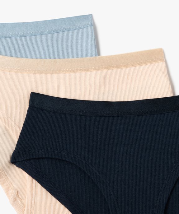 Shorties unis avec ceinture satinée fille (lot de 3) vue2 - GEMO 4G FILLE - GEMO