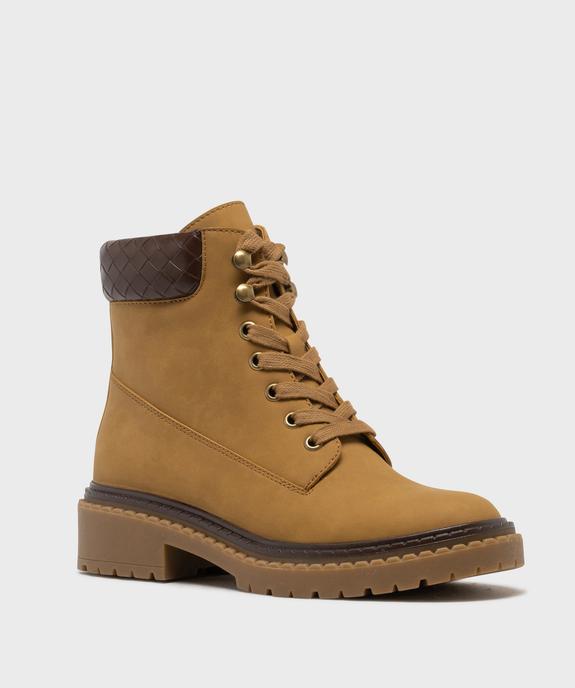 Boots à lacets et zip avec col texturé femme - Valentina Baldano vue2 - VALENTINA BALDA - GEMO