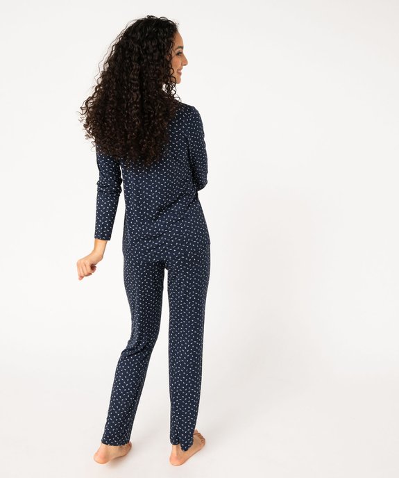 Pyjama deux pièces en viscose femme : chemise et pantalon vue3 - GEMO 4G FEMME - GEMO
