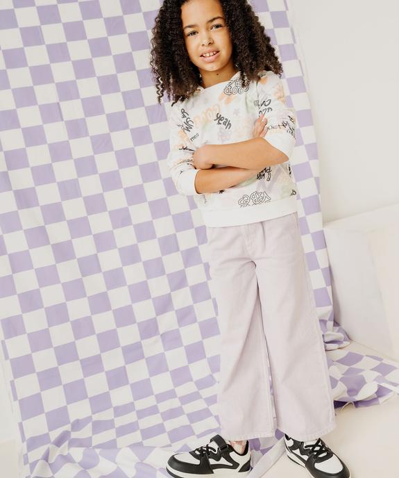 Jean wide leg avec ceinture élastique ajustable fille vue6 - GEMO (ENFANT) - GEMO