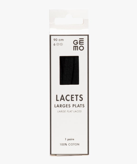 Lacets plats larges unis 90 cm (lot de 2) vue1 - GEMO(ENTRETIEN) - GEMO