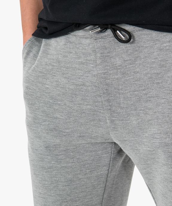 Bermuda homme en maille chinée et taille élastiquée vue2 - GEMO (HOMME) - GEMO