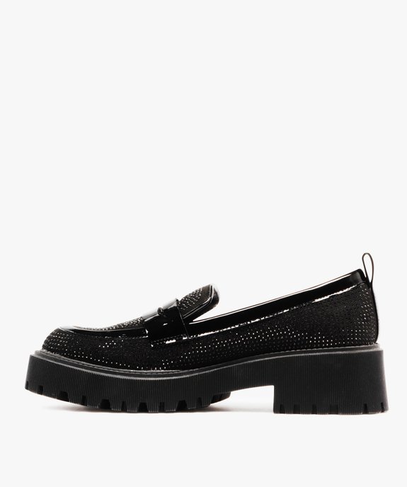 Mocassins femme vernis et à strass avec semelle chunky vue4 - 5 MILES - GEMO