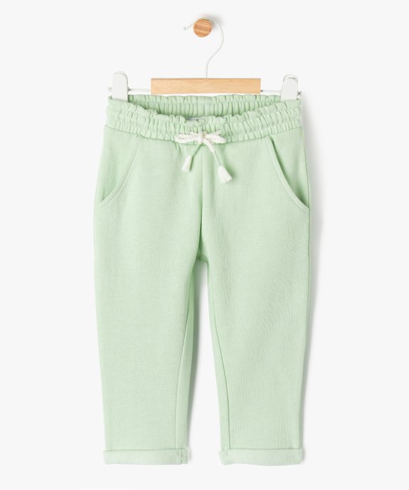 Pantalon en maille avec taille élastique et revers bébé fille vue1 - GEMO 4G BEBE - GEMO