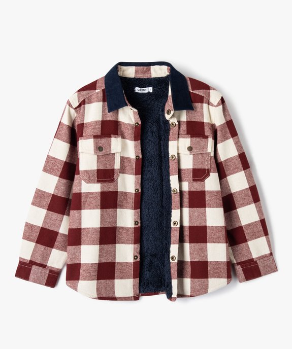 Chemise à carreaux avec doublure sherpa garçon vue2 - GEMO (ENFANT) - GEMO