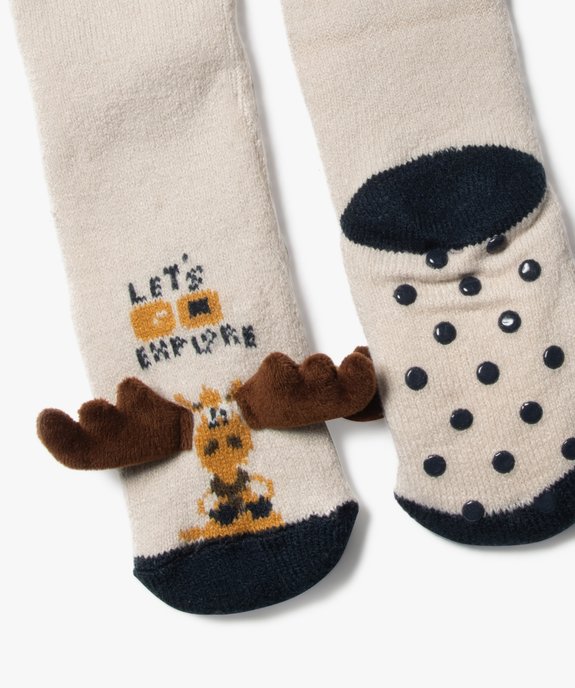 Chaussettes d'intérieur douillettes motif renne garçon vue2 - GEMO (ENFANT) - GEMO