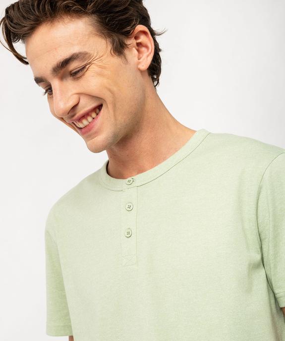 Tee-shirt manches courtes col tunisien homme vue2 - GEMO 4G HOMME - GEMO