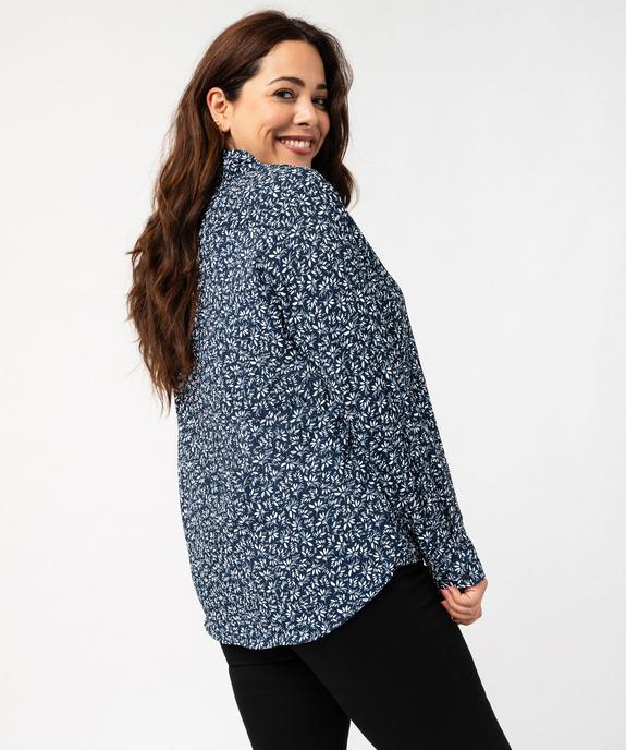 Chemise manches longues imprimée en maille gaufrée femme grande taille vue3 - GEMO (G TAILLE) - GEMO