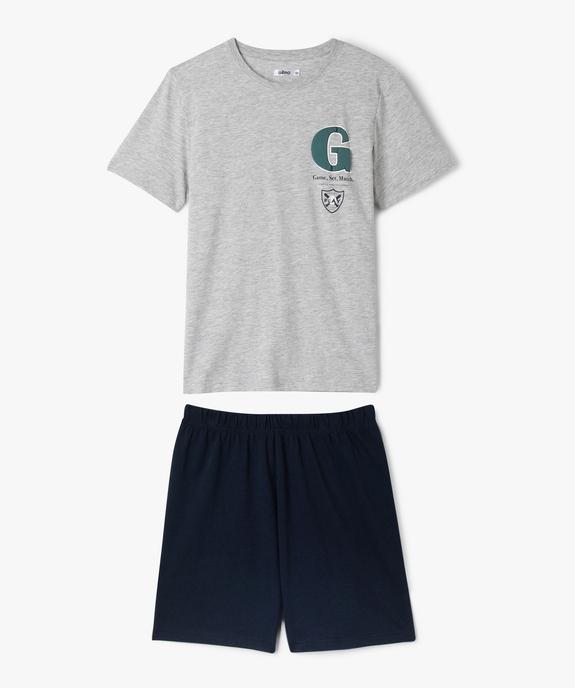 Pyjashort en coton bicolore garçon vue1 - GEMO (JUNIOR) - GEMO