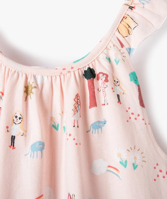 Chemise de nuit fille sans manches à motifs dessinés vue2 - GEMO (ENFANT) - GEMO