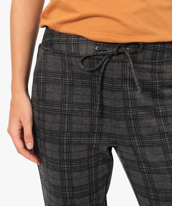 Pantalon en maille extensible à micro motifs femme vue2 - GEMO(FEMME PAP) - GEMO