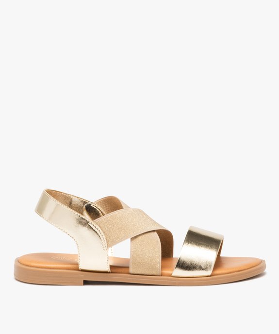 Sandales femme à talon plat et brides élastiques unies  vue2 - VALENTINA BALDA - GEMO