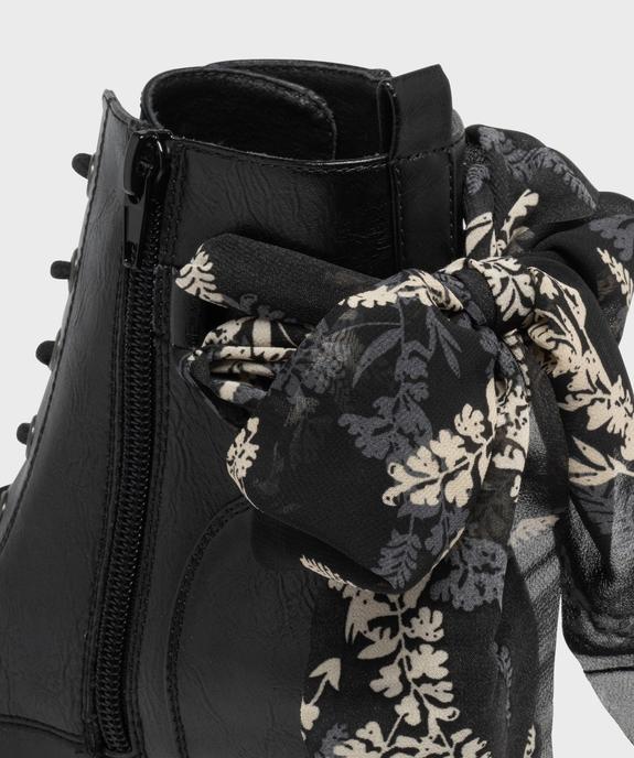Bottines à talon avec foulard en voile fleuri femme vue6 - EMILIA ROSA G4G - GEMO