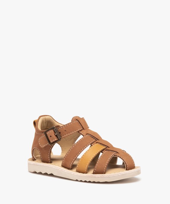 Sandales garçon à brides multiples en cuir – NA! vue2 - NA! - GEMO