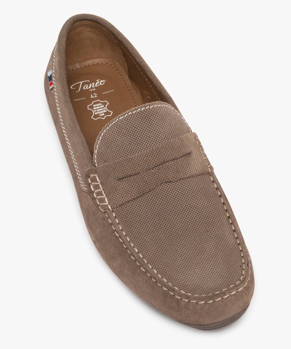 Mocassins en cuir velours homme - Tanéo vue5 - TANEO - GEMO