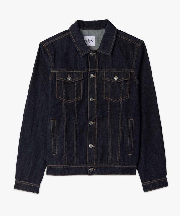 Veste en jean homme coupe droite vue4 - GEMO 4G HOMME - GEMO