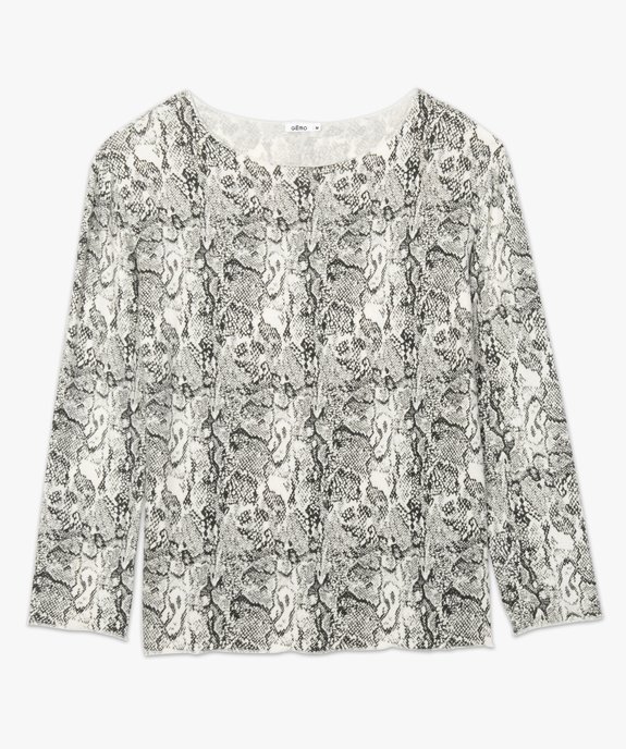 Tee-shirt femme en maille avec motifs animaliers vue4 - GEMO(FEMME PAP) - GEMO