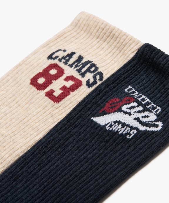 Chaussettes tige haute côtelée homme (lot de 2) - Camps United vue2 - CAMPS UNITED - GEMO
