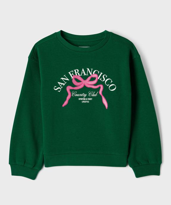 Sweat avec motif ruban brodé sur le buste fille vue3 - GEMO (ENFANT) - GEMO