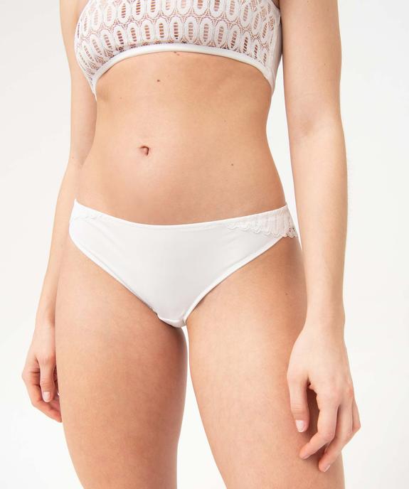 Culotte en dentelle et microfibre femme vue1 - GEMO 4G FEMME - GEMO
